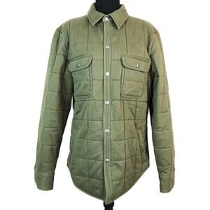 FOSSIL Vintage Y2K Green Quilted Canvas Barn Chore Jacket Fall Snap Medium